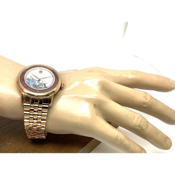 Poniger Men's Watch Automatic Moon Phase Date Rose Gold Stainless Steel 41mm - Picture 4 of 13